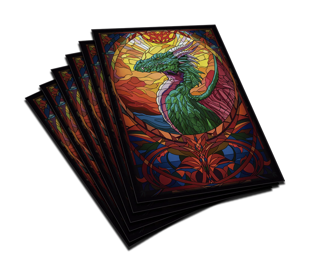 Protectores Standard | Colección Vitrales - Dragón Verde 66x91mm
