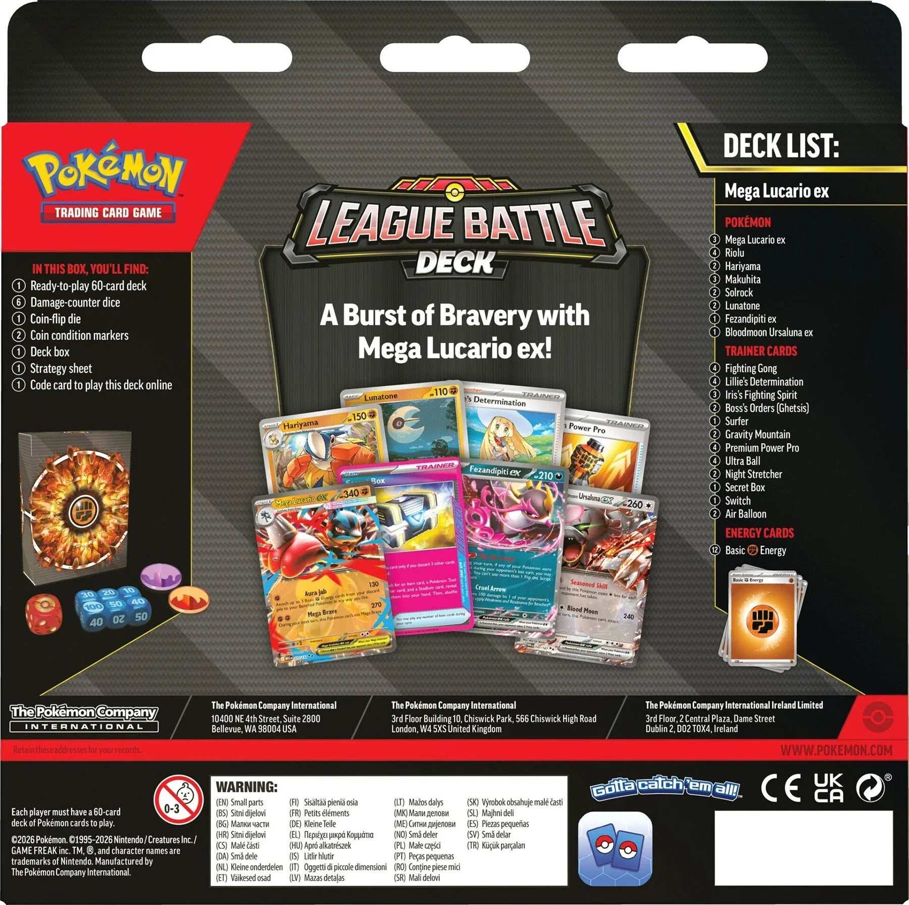 (PREVENTA) Pokemon TCG Mega Lucario ex League Battle Deck English