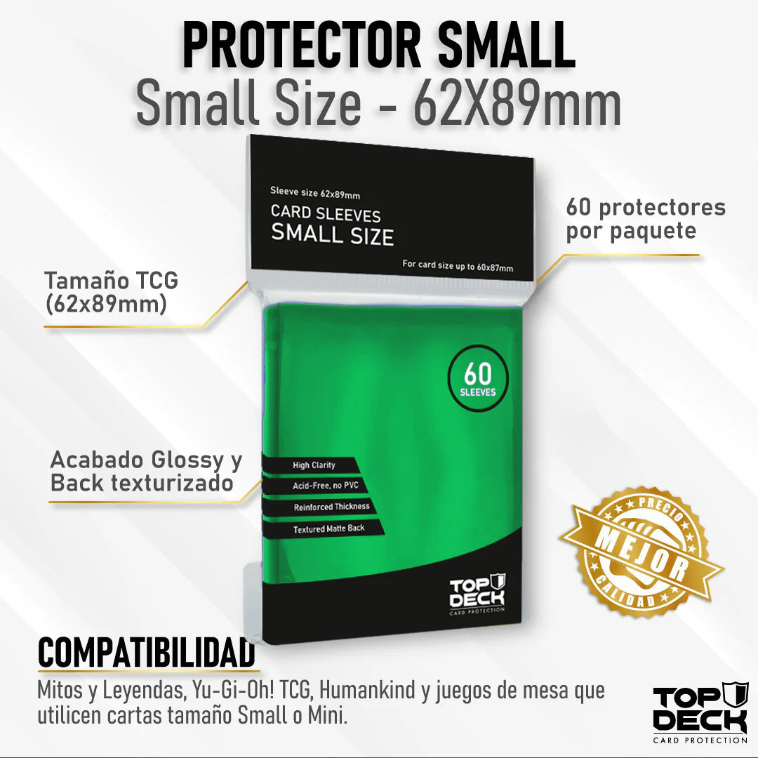 Protectores Esenciales | TOPDECK Small 62x89mm color Verde